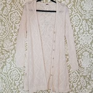 Free People Long Woven/Knit jacket Sz L